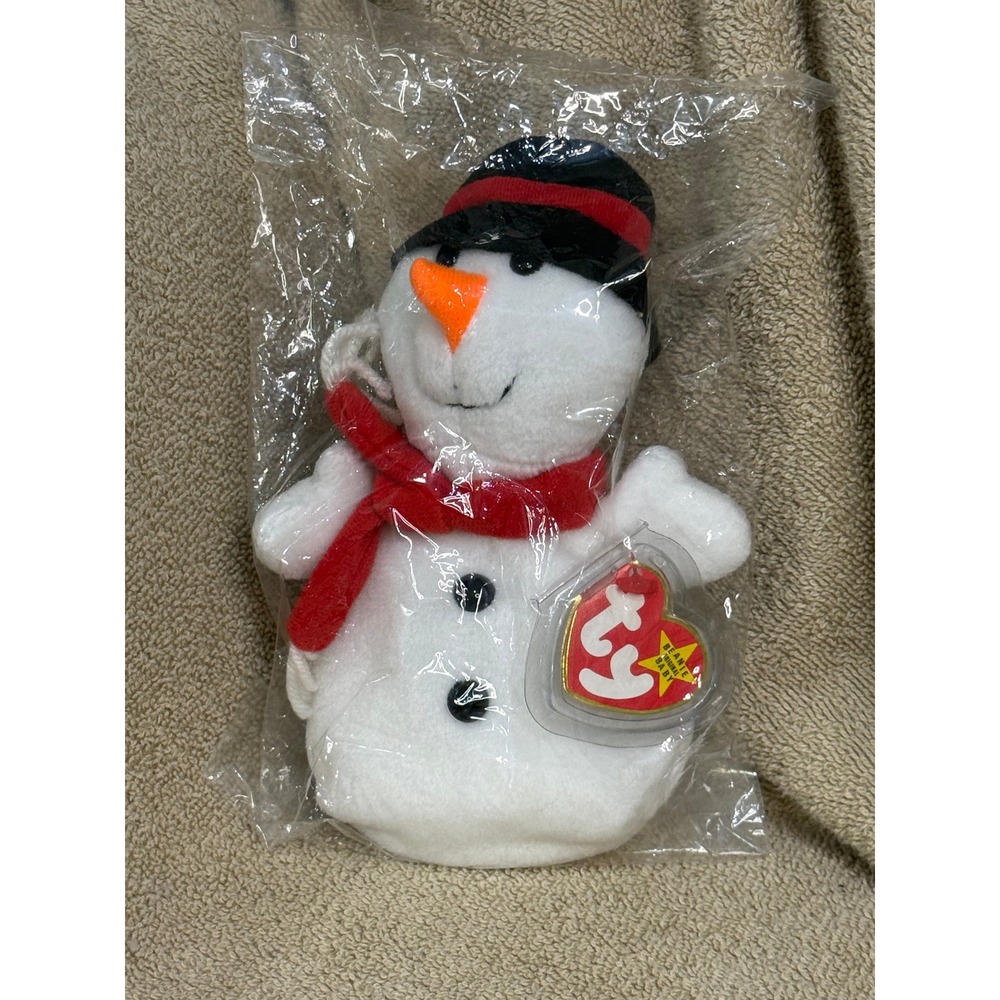 Ty Beanie Baby Snowball Snowman Unisex OS White New Holiday Plush 4201